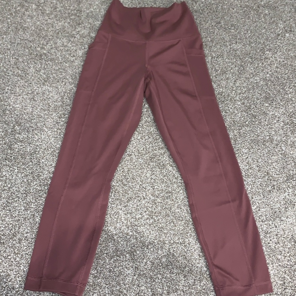 XS mauve pocketed workout leggings